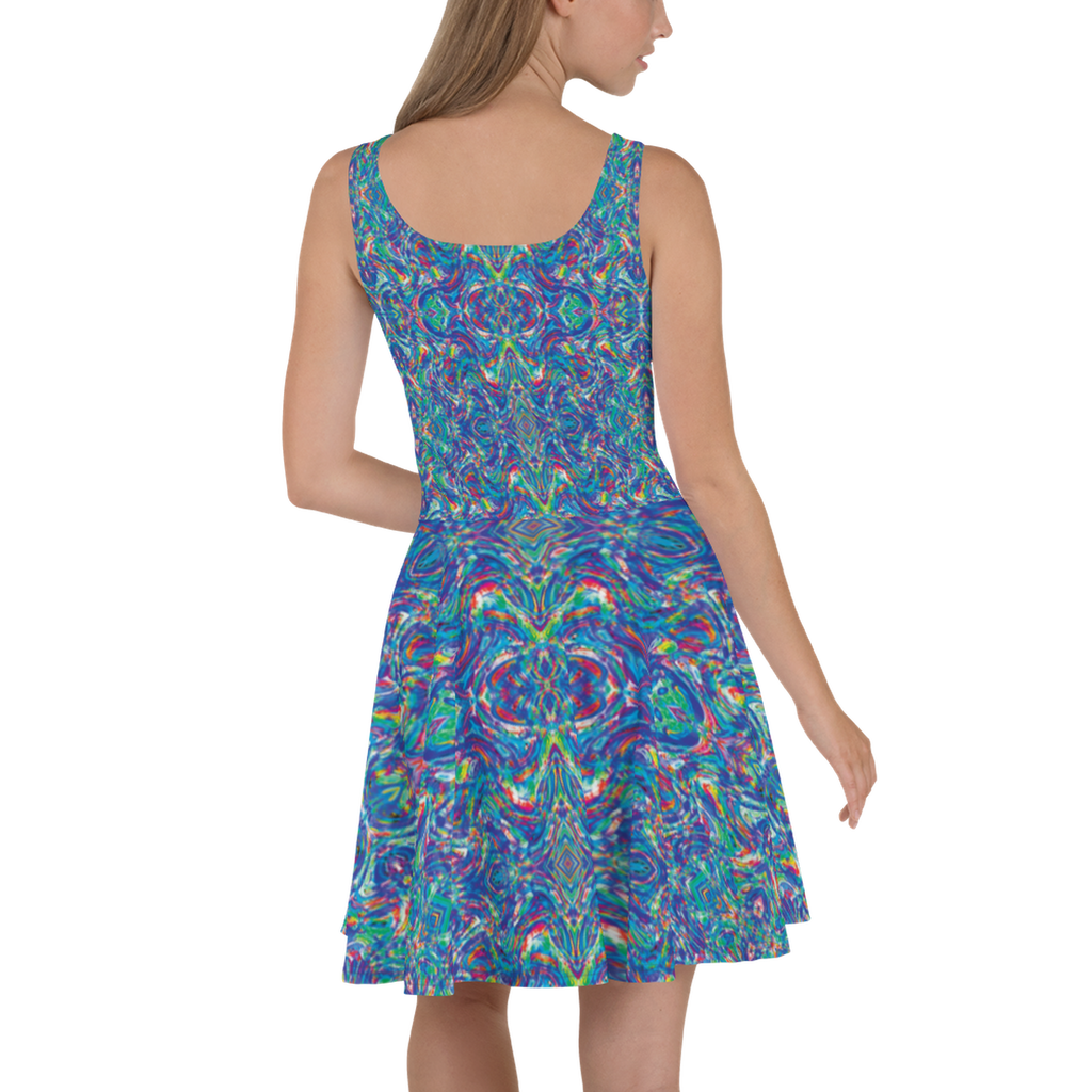 rose skater dress Rose Print Satin Tiered Tie Back Skater Dress junior / XL / pink-multi
