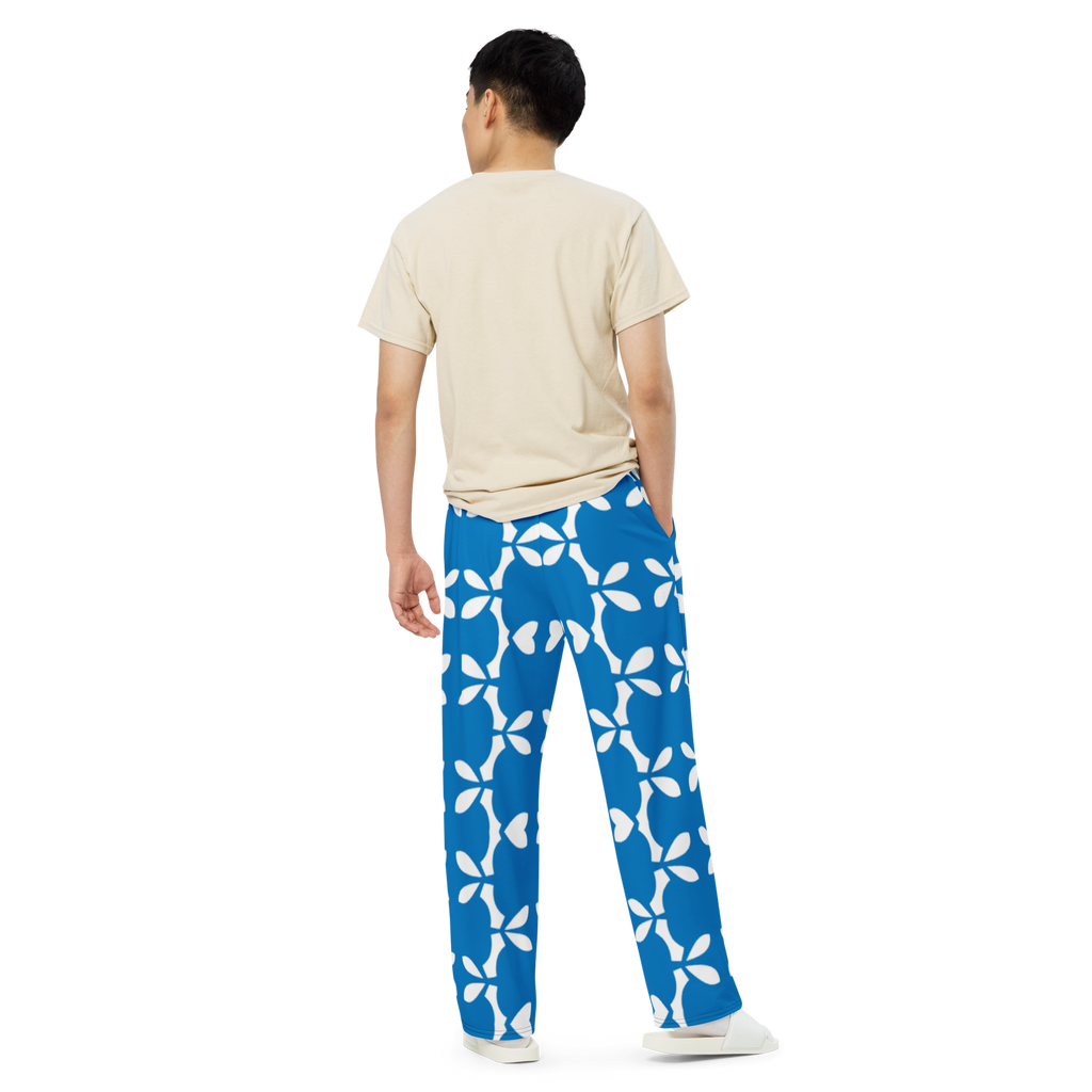 Soft Surroundings, Pants & Jumpsuits, Soft Surroundings Raleigh Blue  Ruffle Hem Wide Leg Pants Med Tall