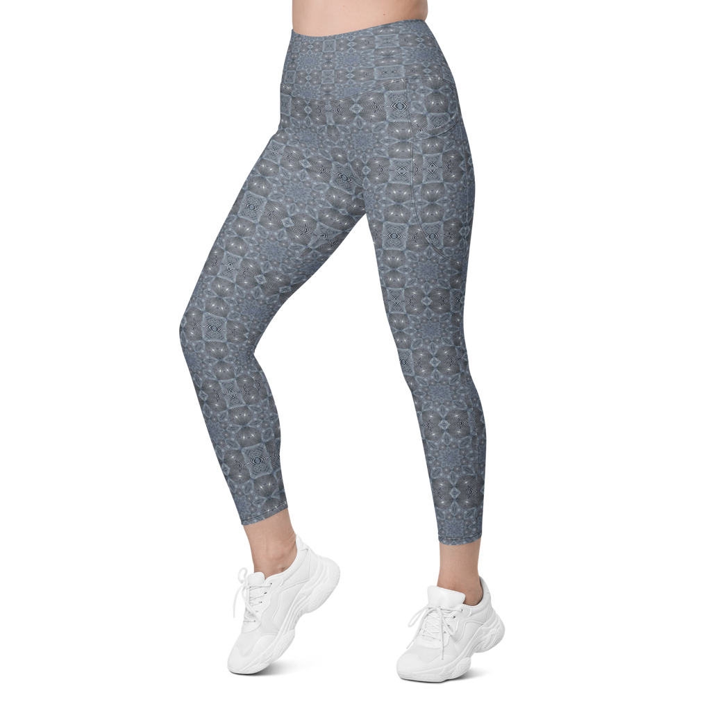 Recursia Zebrallusions II Leggings With Pockets In Blue