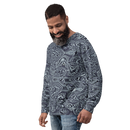 Product name: Recursia Alchemical Vision Men's Sweatshirt In Blue. Keywords: Print: Alchemical Vision, Athlesisure Wear, Clothing, Men's Athlesisure, Men's Clothing, Men's Sweatshirt, Men's Tops