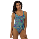 Product name: Recursia Alchemical Vision One Piece Swimsuit. Keywords: Print: Alchemical Vision, Clothing, One Piece Swimsuit, Swimwear, Unisex Clothing