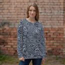 Product name: Recursia Alchemical Vision Women's Sweatshirt In Blue. Keywords: Print: Alchemical Vision, Athlesisure Wear, Clothing, Women's Sweatshirt, Women's Tops
