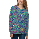 Product name: Recursia Alchemical Vision Women's Sweatshirt. Keywords: Print: Alchemical Vision, Athlesisure Wear, Clothing, Women's Sweatshirt, Women's Tops