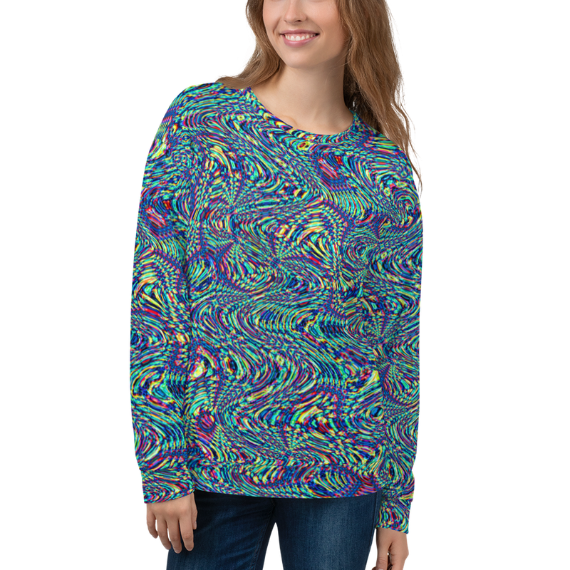Product name: Recursia Alchemical Vision Women's Sweatshirt. Keywords: Print: Alchemical Vision, Athlesisure Wear, Clothing, Women's Sweatshirt, Women's Tops