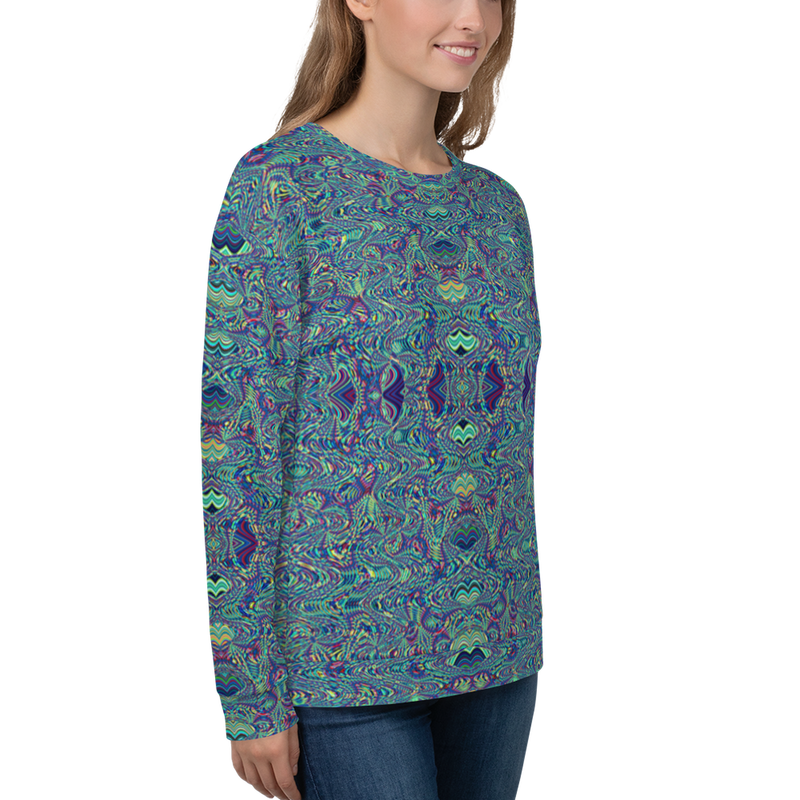 Product name: Recursia Alchemical Vision I Women's Sweatshirt. Keywords: Print: Alchemical Vision, Athlesisure Wear, Clothing, Women's Sweatshirt, Women's Tops