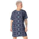 Product name: Recursia Argyle Rewired II T-Shirt Dress In Blue. Keywords: Print: Argyle Rewired, Clothing, T-Shirt Dress, Women's Clothing