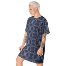 Product name: Recursia Argyle Rewired II T-Shirt Dress In Blue. Keywords: Print: Argyle Rewired, Clothing, T-Shirt Dress, Women's Clothing