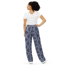 Product name: Recursia Argyle Rewired II Women's Wide Leg Pants In Blue. Keywords: Print: Argyle Rewired, Women's Wide Leg Pants
