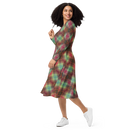 Product name: Recursia Argyle Rewired I Long Sleeve Midi Dress. Keywords: Print: Argyle Rewired, Clothing, Long Sleeve Midi Dress, Women's Clothing