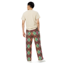 Product name: Recursia Argyle Rewired I Men's Wide Leg Pants. Keywords: Print: Argyle Rewired, Men's Clothing, Men's Wide Leg Pants