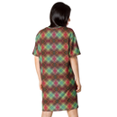 Product name: Recursia Argyle Rewired I T-Shirt Dress. Keywords: Print: Argyle Rewired, Clothing, T-Shirt Dress, Women's Clothing