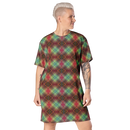 Product name: Recursia Argyle Rewired I T-Shirt Dress. Keywords: Print: Argyle Rewired, Clothing, T-Shirt Dress, Women's Clothing