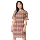 Product name: Recursia Argyle Rewired T-Shirt Dress In Pink. Keywords: Print: Argyle Rewired, Clothing, T-Shirt Dress, Women's Clothing