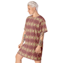 Product name: Recursia Argyle Rewired T-Shirt Dress In Pink. Keywords: Print: Argyle Rewired, Clothing, T-Shirt Dress, Women's Clothing