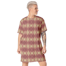 Product name: Recursia Argyle Rewired T-Shirt Dress In Pink. Keywords: Print: Argyle Rewired, Clothing, T-Shirt Dress, Women's Clothing