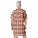 Product name: Recursia Argyle Rewired T-Shirt Dress In Pink. Keywords: Print: Argyle Rewired, Clothing, T-Shirt Dress, Women's Clothing