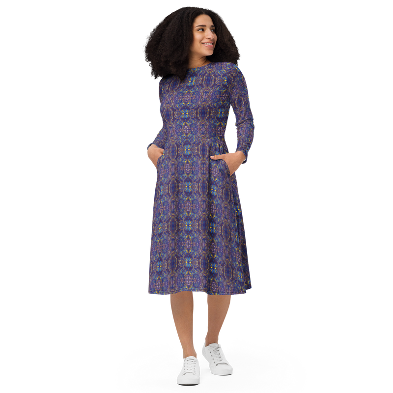 Recursia Bohemian Dream Long Sleeve Midi Dress 2XL