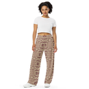 Product name: Recursia Contemplative Jaguar II Women's Wide Leg Pants In Pink. Keywords: Print: Contemplative Jaguar, Women's Wide Leg Pants