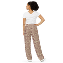 Product name: Recursia Contemplative Jaguar II Women's Wide Leg Pants In Pink. Keywords: Print: Contemplative Jaguar, Women's Wide Leg Pants