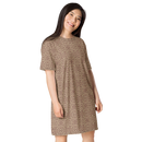 Product name: Recursia Contemplative Jaguar T-Shirt Dress In Pink. Keywords: Clothing, Print: Contemplative Jaguar, T-Shirt Dress, Women's Clothing