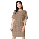 Product name: Recursia Contemplative Jaguar T-Shirt Dress In Pink. Keywords: Clothing, Print: Contemplative Jaguar, T-Shirt Dress, Women's Clothing