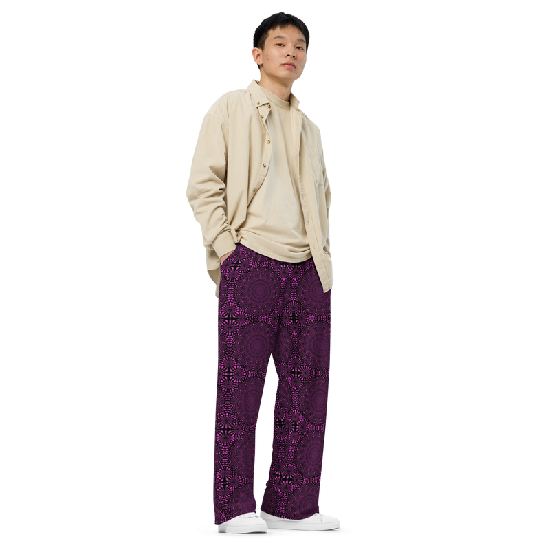 Product name: Recursia Desert Dream Men's Wide Leg Pants. Keywords: Print: Desert Dream, Men's Clothing, Men's Wide Leg Pants