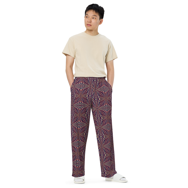 Product name: Recursia Fabrique Unknown II Men's Wide Leg Pants. Keywords: Print: Fabrique Unknown, Men's Clothing, Men's Wide Leg Pants