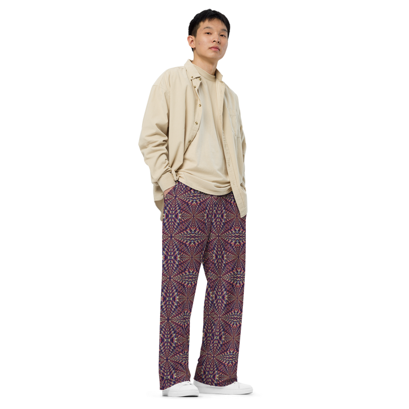 Product name: Recursia Fabrique Unknown II Men's Wide Leg Pants. Keywords: Print: Fabrique Unknown, Men's Clothing, Men's Wide Leg Pants