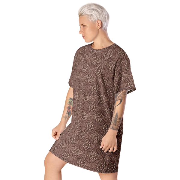 Product name: Recursia Fabrique Unknown II T-Shirt Dress In Pink. Keywords: Clothing, Print: Fabrique Unknown, T-Shirt Dress, Women's Clothing