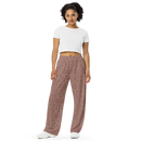Product name: Recursia Fabrique Unknown I Women's Wide Leg Pants In Pink. Keywords: Print: Fabrique Unknown, Women's Wide Leg Pants
