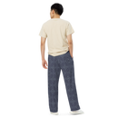 Product name: Recursia Fabrique Unknown Men's Wide Leg Pants In Blue. Keywords: Print: Fabrique Unknown, Men's Clothing, Men's Wide Leg Pants