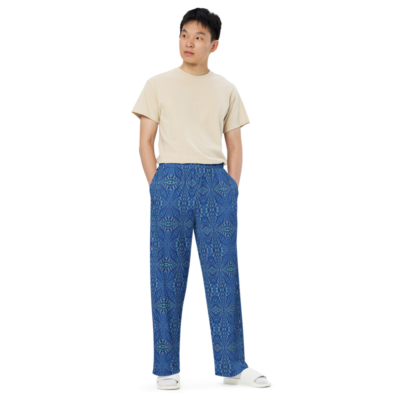 Product name: Recursia Fabrique Unknown Men's Wide Leg Pants. Keywords: Print: Fabrique Unknown, Men's Clothing, Men's Wide Leg Pants
