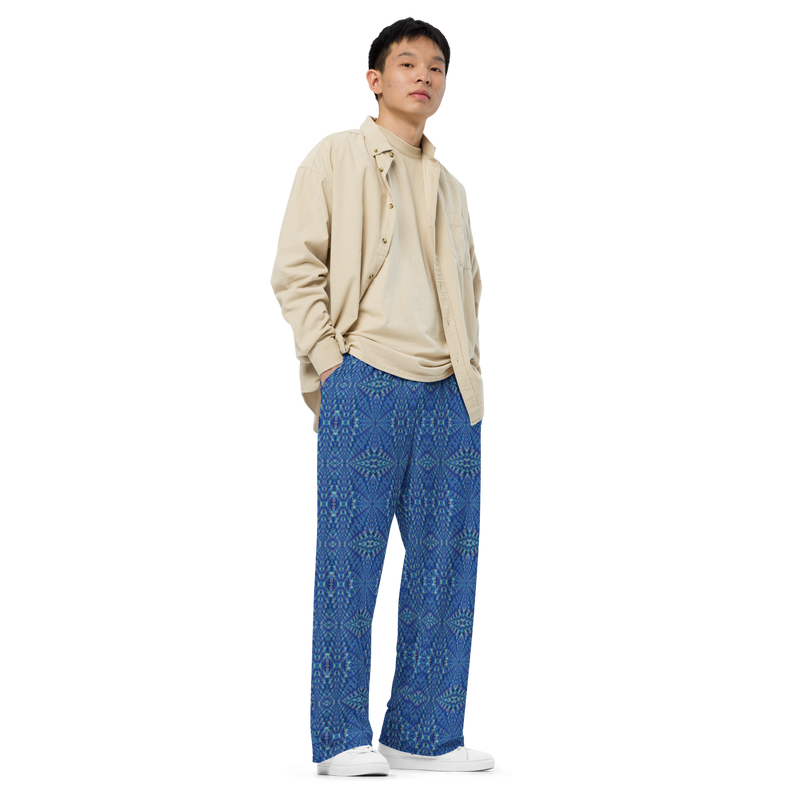 Product name: Recursia Fabrique Unknown Men's Wide Leg Pants. Keywords: Print: Fabrique Unknown, Men's Clothing, Men's Wide Leg Pants