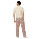 Product name: Recursia Mind Gem III Men's Wide Leg Pants In Pink. Keywords: Men's Clothing, Men's Wide Leg Pants, Print: Mind Gem