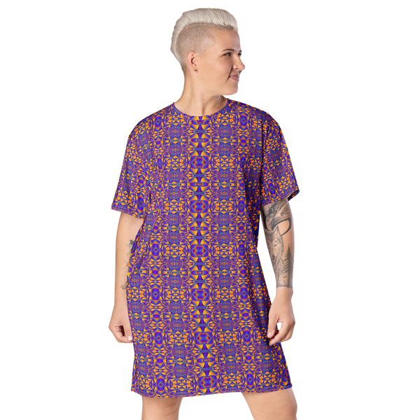 Product name: Recursia Mind Gem III T-Shirt Dress. Keywords: Clothing, Print: Mind Gem, T-Shirt Dress, Women's Clothing