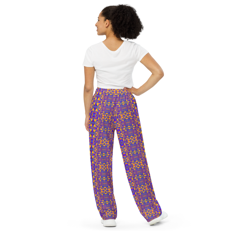 Product name: Recursia Mind Gem III Women's Wide Leg Pants. Keywords: Print: Mind Gem, Women's Wide Leg Pants