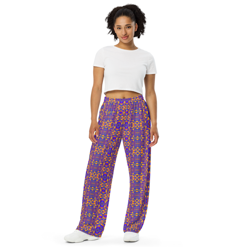 Product name: Recursia Mind Gem III Women's Wide Leg Pants. Keywords: Print: Mind Gem, Women's Wide Leg Pants