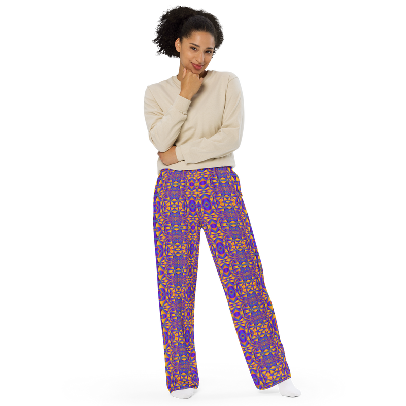 Product name: Recursia Mind Gem III Women's Wide Leg Pants. Keywords: Print: Mind Gem, Women's Wide Leg Pants