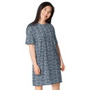 Product name: Recursia Mind Gem II T-Shirt Dress In Blue. Keywords: Clothing, Print: Mind Gem, T-Shirt Dress, Women's Clothing