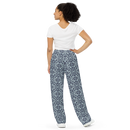 Product name: Recursia Mind Gem II Women's Wide Leg Pants In Blue. Keywords: Print: Mind Gem, Women's Wide Leg Pants