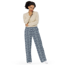 Product name: Recursia Mind Gem II Women's Wide Leg Pants In Blue. Keywords: Print: Mind Gem, Women's Wide Leg Pants