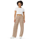 Product name: Recursia Mind Gem II Women's Wide Leg Pants In Pink. Keywords: Print: Mind Gem, Women's Wide Leg Pants