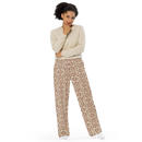 Product name: Recursia Mind Gem II Women's Wide Leg Pants In Pink. Keywords: Print: Mind Gem, Women's Wide Leg Pants