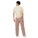 Product name: Recursia Mind Gem IV Men's Wide Leg Pants In Pink. Keywords: Men's Clothing, Men's Wide Leg Pants, Print: Mind Gem