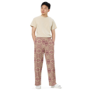 Product name: Recursia Mind Gem IV Men's Wide Leg Pants In Pink. Keywords: Men's Clothing, Men's Wide Leg Pants, Print: Mind Gem