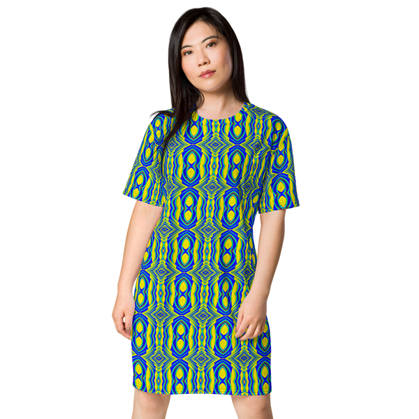 Product name: Recursia Mind Gem I T-Shirt Dress. Keywords: Clothing, Print: Mind Gem, T-Shirt Dress, Women's Clothing