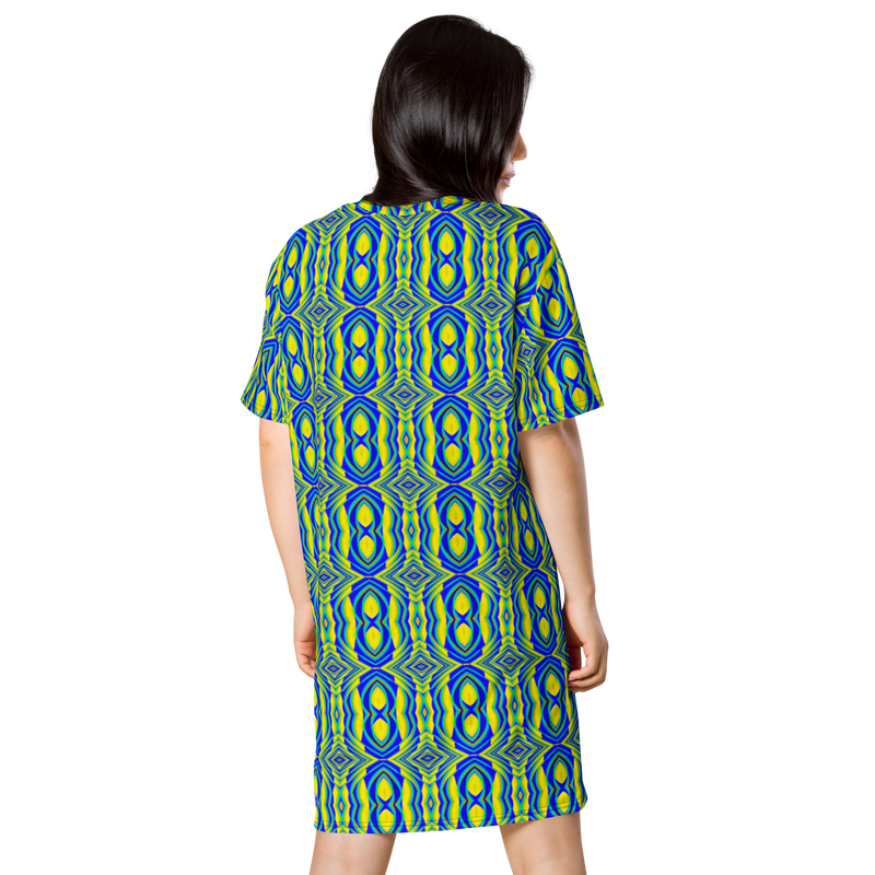 Product name: Recursia Mind Gem I T-Shirt Dress. Keywords: Clothing, Print: Mind Gem, T-Shirt Dress, Women's Clothing