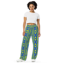 Product name: Recursia Mind Gem I Women's Wide Leg Pants. Keywords: Print: Mind Gem, Women's Wide Leg Pants
