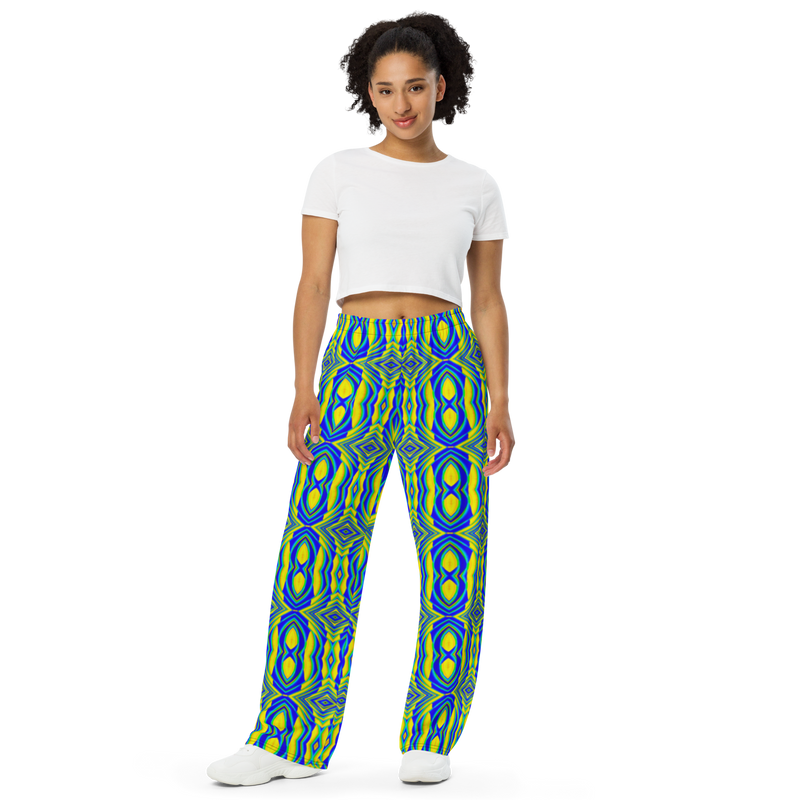 Product name: Recursia Mind Gem I Women's Wide Leg Pants. Keywords: Print: Mind Gem, Women's Wide Leg Pants