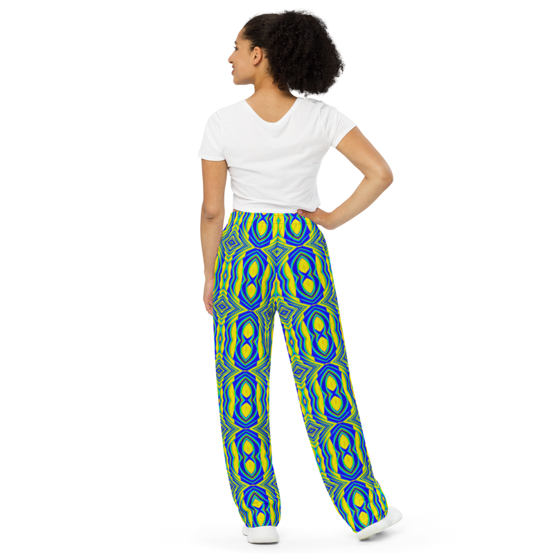 Product name: Recursia Mind Gem I Women's Wide Leg Pants. Keywords: Print: Mind Gem, Women's Wide Leg Pants